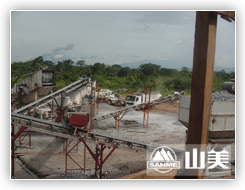 喀麥隆時產150噸輪胎移動式花崗巖破碎生產線